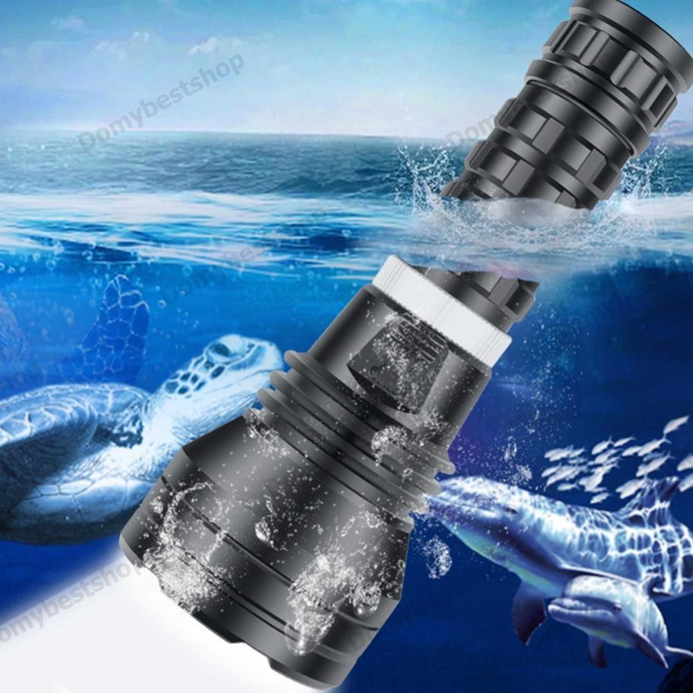 🚚 ไฟฉายดําน้ํา LED XHP70 สว่างเป็นพิเศษ พกพาได้สะดวก