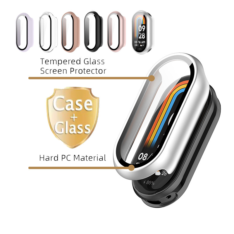 กระจกนิรภัยพร้อมฝาครอบ PC สําหรับ Xiaomi Smart Band 10 / Miband 10 NFC