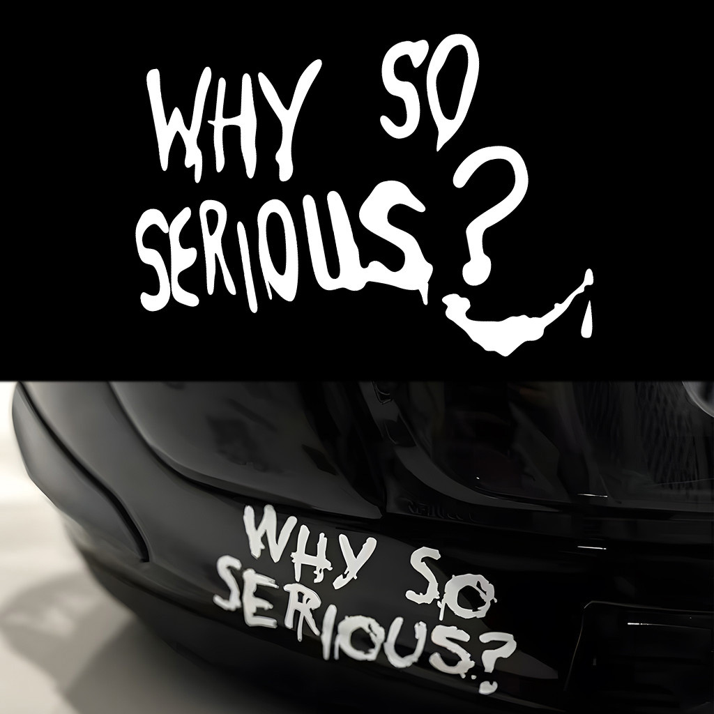 Why so serious? สติกเกอร์สะท้อนแสง ลาย Joker Smile สําหรับติดตกแต่งหมวกกันน็อค รถจักรยานยนต์ สกูตเตอร์