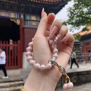 สร้อยข้อมือพอร์ซเลนสีเทา แบบหยงเป่ยจิง สไตล์วัดวัง เครื่องประดับวัฒนธรรม