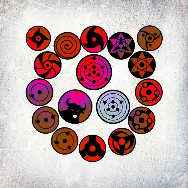MATA UCIHA SHARINGAN EYE ANIME HOLOGRAM สติ๊กเกอร์