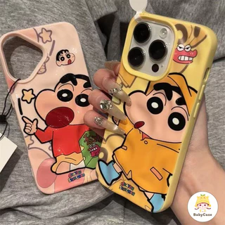 เคสไอโฟน 15 13 สำหรับ iPhone 11 17 16 13 15 14 12 Pro Max 15 14 16 Plus XR X XS ผ้าคลุมลายการ์ตูนเครยอนชินจังสุดน่ารัก