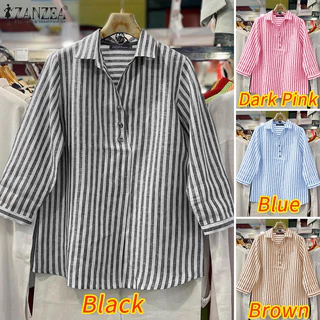 ZANZEA เสื้อเบลาส์แขนยาว 3/4 สำหรับผู้หญิง ในสไตล์เกาหลี