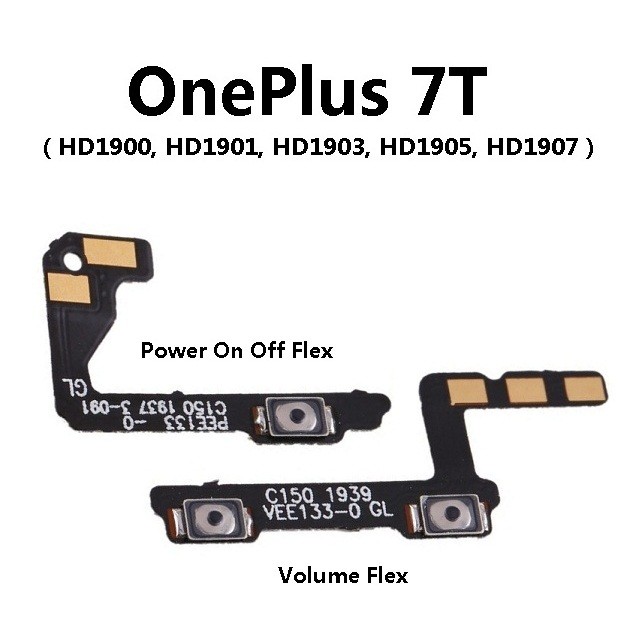 OnePlus 7T / One Plus 7T ( HD1900 HD1901 HD1903 ) เปิดสวิตช์ปุ่มปรับระดับเสียง Key Flex Cable Ribbon