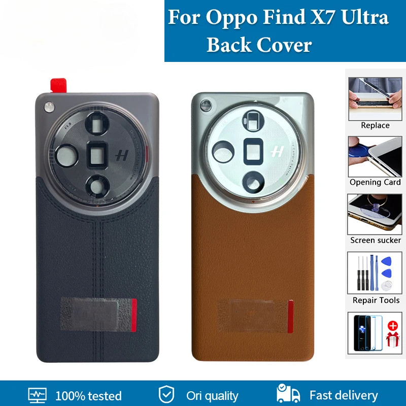 ฝาหลังต้นฉบับสําหรับ Oppo Find X7 Ultra ฝาหลังแบตเตอรี่ PHY110 ด้านหลังประตูพร้อมเคสโลโก้พร้อมการเปล