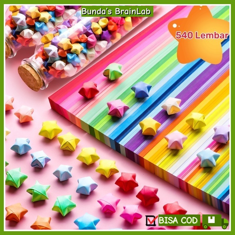 540 ชิ้น Lucky Star Origami กระดาษ Star หัตถกรรม Origami Gradient สี Lucky Star Craft Handmade