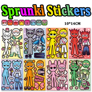 8PCS ดอกไม้ Fairy Dress Up สติกเกอร์สนุกเกมปริศนาเด็ก DIY Sprunki สติกเกอร์ตกแต่ง