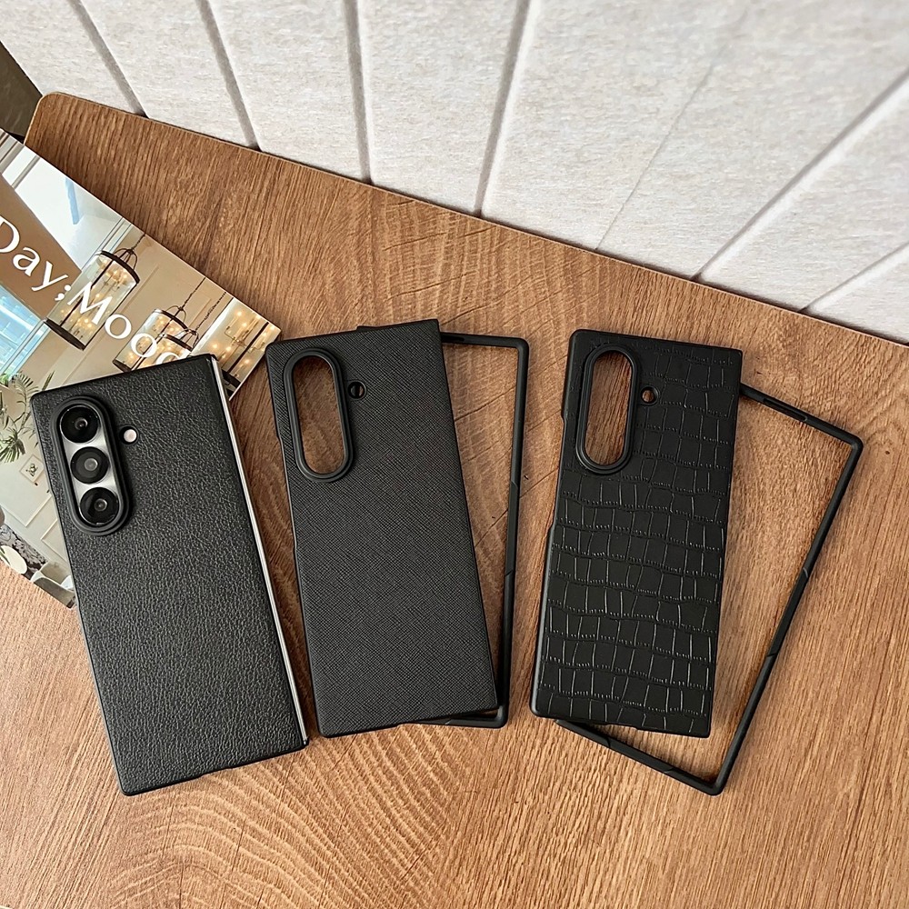 คลาสสิกหรูหราสําหรับ Samsung Galaxy Z Fold7 Fold6 Z Fold5 Fold4 Fold3 กรณีธุรกิจ Z พับ 7 6 5 กลับเคสโทรศัพท์