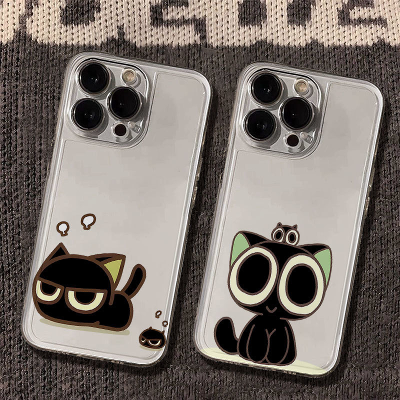 Luo Xiaohei รุ่น Q น่ารักเหมาะสําหรับเคสโทรศัพท์ iPhone เหมาะสําหรับ iPhone 16 Pro Max/15/14 Pro Max