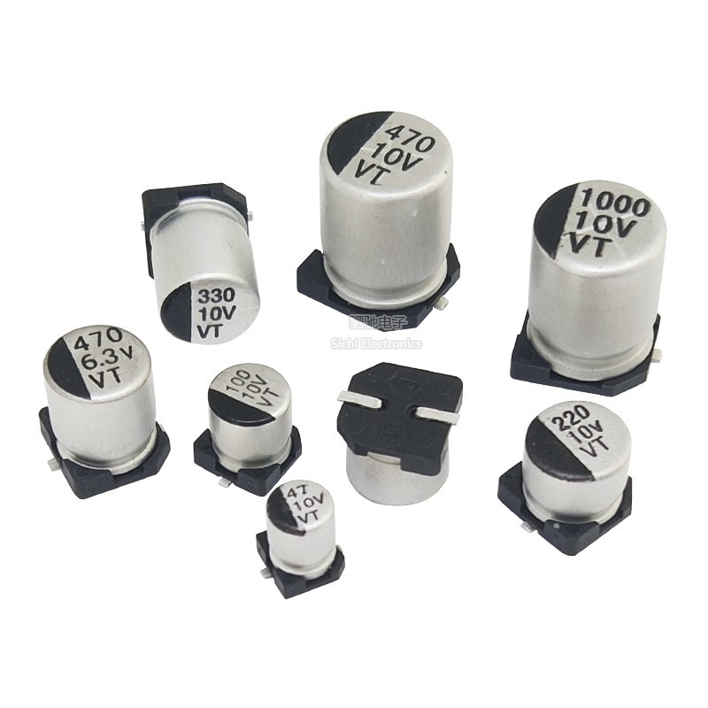 VT Patch ตัวเก็บประจุอลูมิเนียมอิเล็กโทรลีติค 10V 47/100/220/330/470/1,000UF 6.3 V470UF