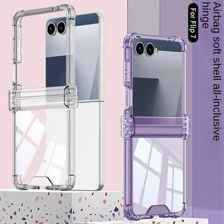 LUKEN รวมทุกอย่างบานพับสี่มุม Anti-drop เคสโทรศัพท์สําหรับ Samsung Galaxy Z Flip 8 7 FE 6 5 flip8 โปร่งใส Shcokproof ฝาหลัง