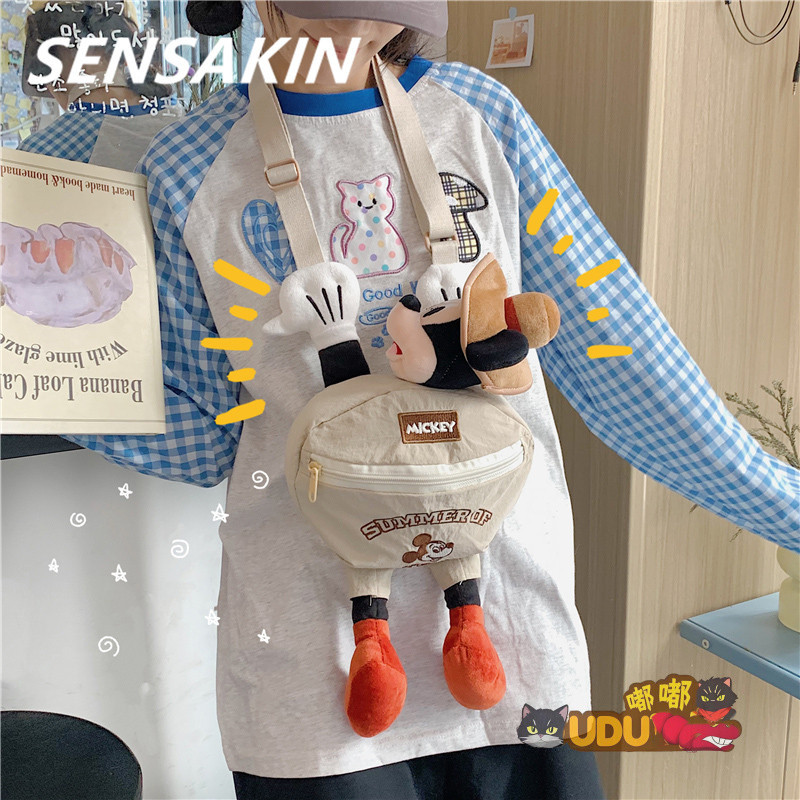 กระเป๋าメッセンเจอร์ลาย Mickey Bunny สไตล์ญี่ปุ่นน่ารัก ของขวัญพิเศษสำหรับเด็กหญิง