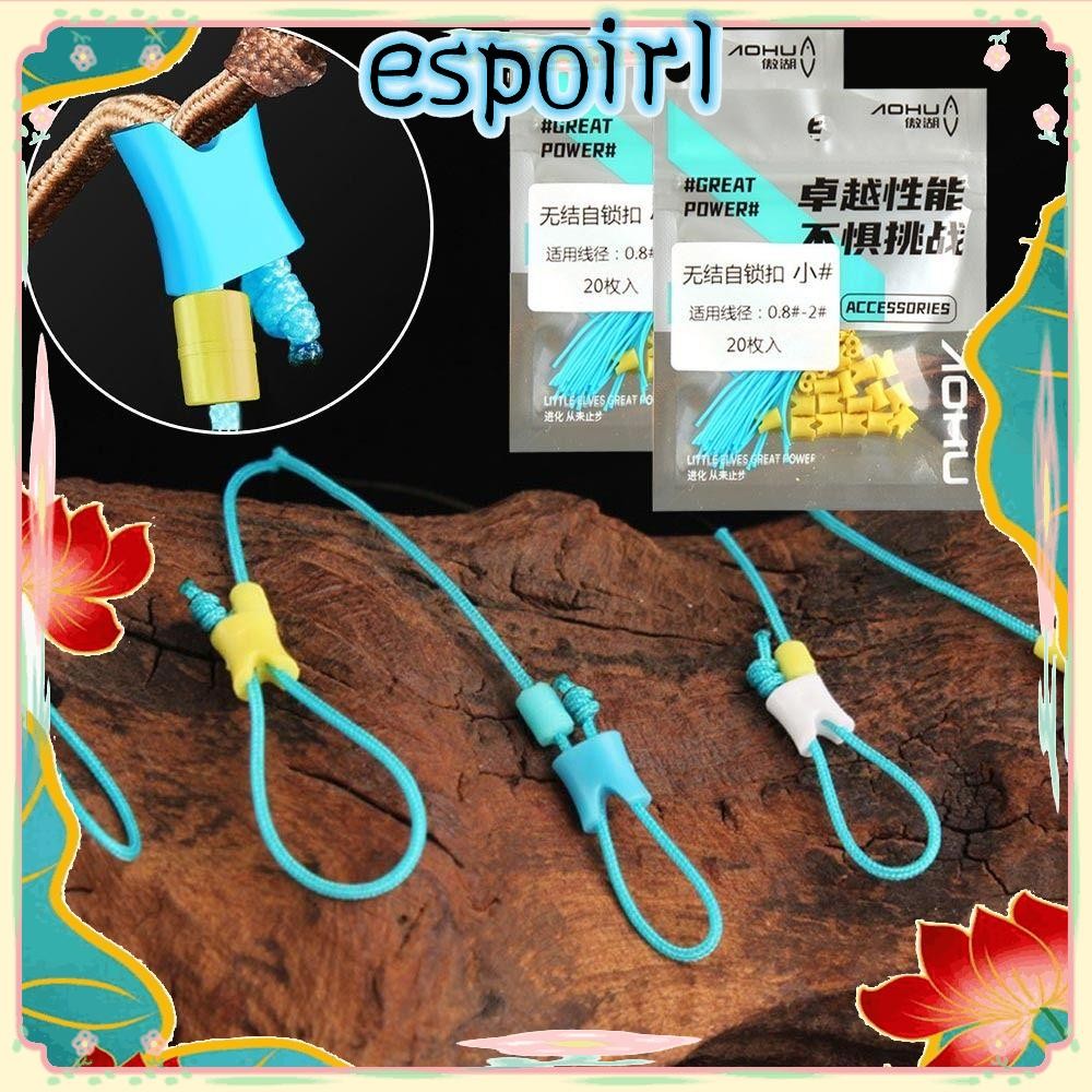 ESPOIR 40/100 ชิ้น Quick Tie Straps ปุ่ม, ปลายคันเบ็ดตกปลา self-locking buckle, สายหลักไร้ปม ใช้ซ้ําได้ อุปกรณ์เครื่องมือ