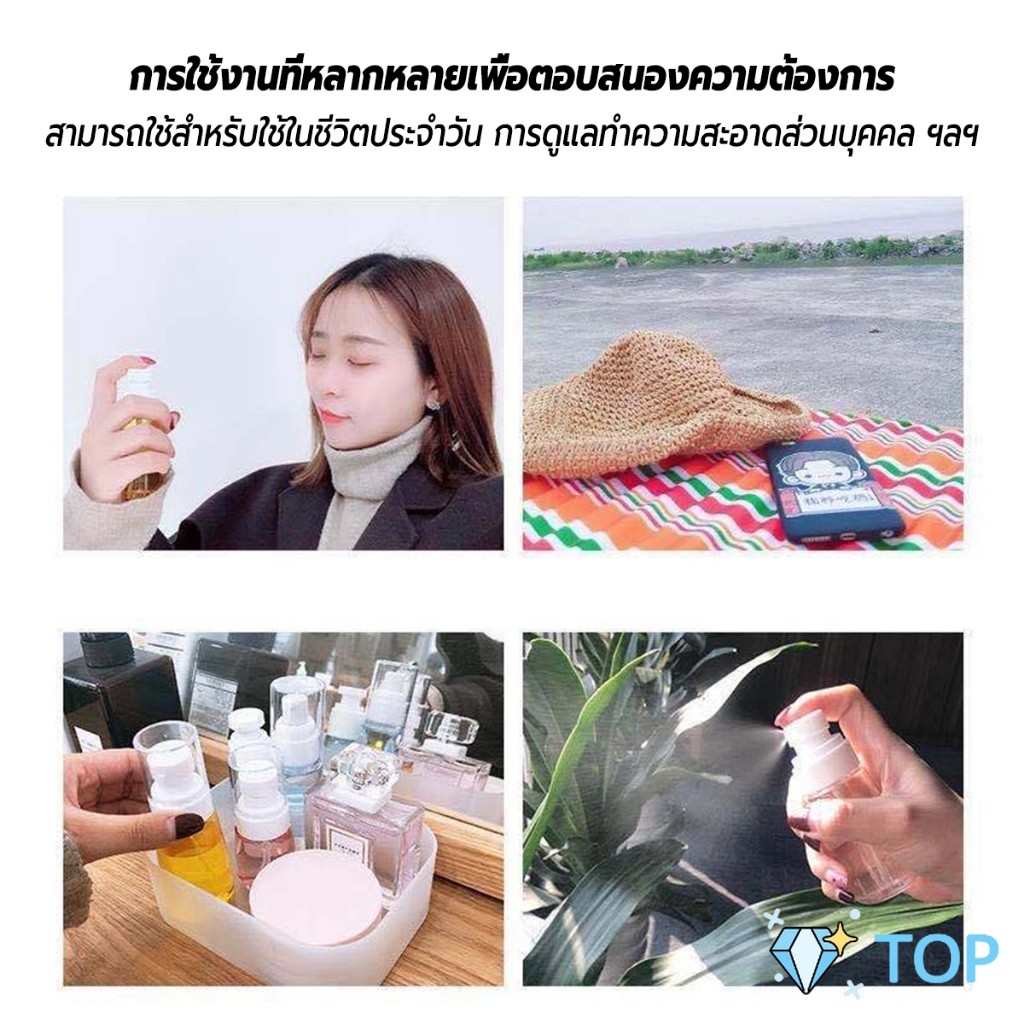 TOP ขวดสเปรย์ แบบพกพา ขวดสเปย์เปล่า นำกลับมาใช้ใหม่ได้ 30ml / 60ml Spray bottle - รูปที่ 5