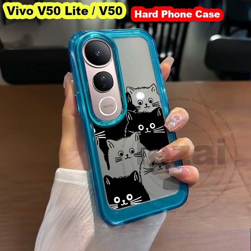 เคส Vivo V50 Lite 5G V 50 V50Lite 5G เคสแข็งใสดอกไม้กันกระแทกฝาหลัง