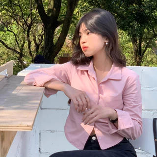 S-2XL เสื้อเชิ้ตแขนยาว เว้าเอว งานรัดรูป เสื้อแฟชั่นเกาหลี ผ้าคัตตอล