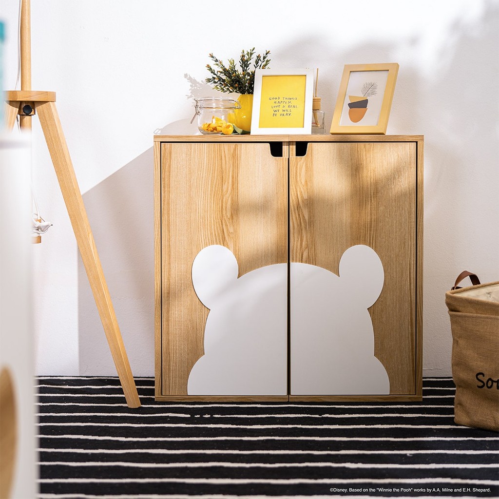Disney Home กล่องอเนกประสงค์ DISNEY รุ่น POOHCUBE-H สีน้ำตาลอ่อน (70x30x70 ซม.) แบรนด์ DISNEYHOME