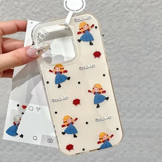 เคสโทรศัพท์ For iPhone 11 13 16 ProMax Case iPhone 13 14 15 ProMax 12 ProMax 13 Pro IMD สีขาว การ์ตูน สัตว์ น่ารัก