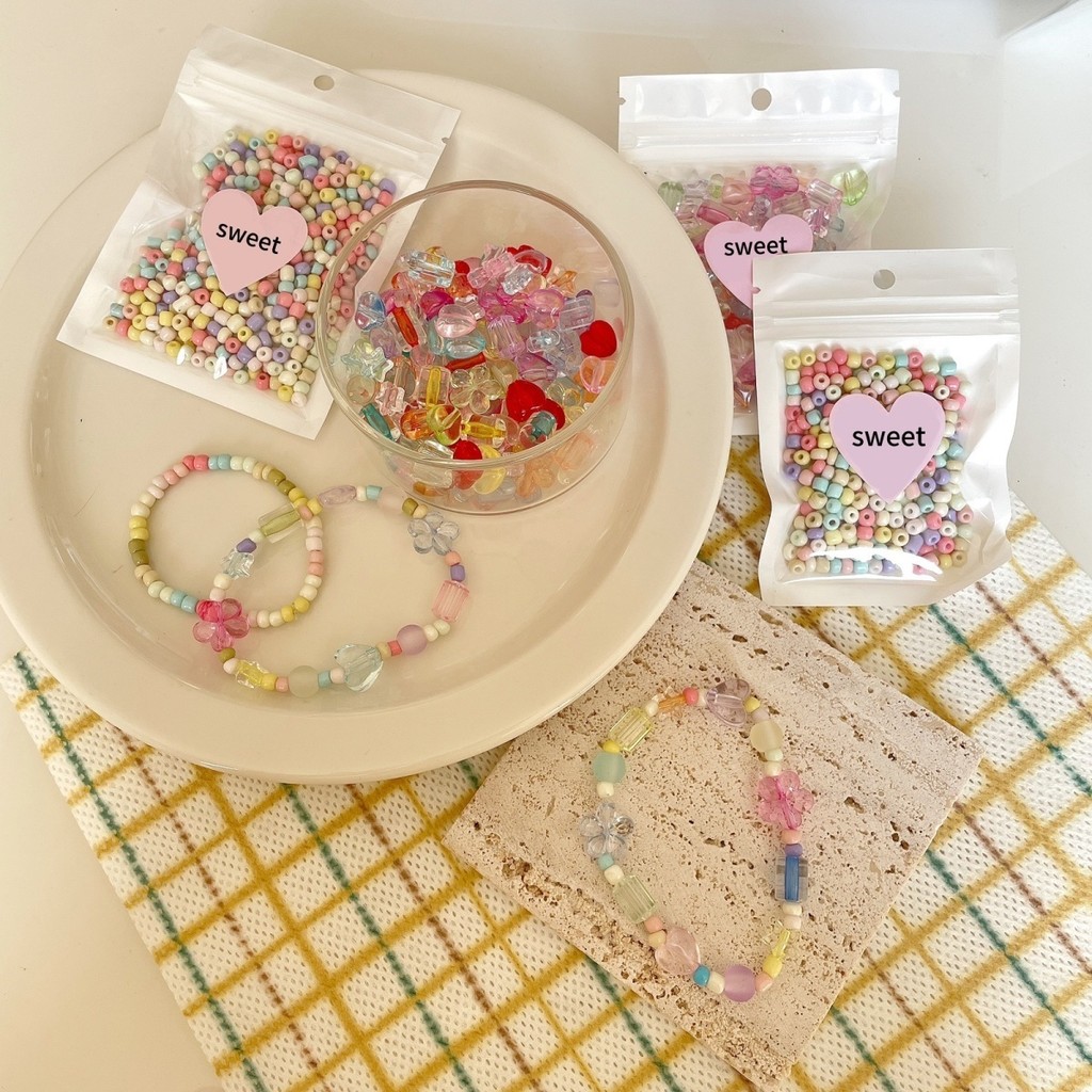 Sweet Colourful Macarons Thai Plastic Style Beaded Package diy Bracelet