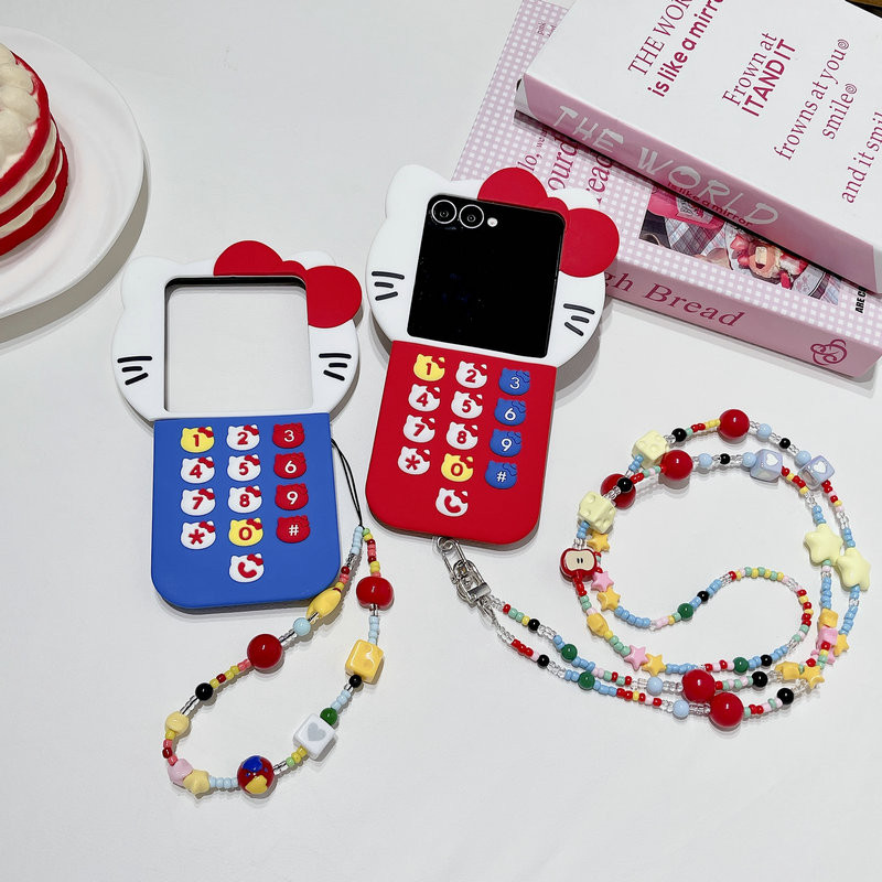 เคสโทรศัพท์แบบพับได้สําหรับ Samsung Galaxy Z Flip7 Flip6 Flip5 Flip4 Flip3 ซิลิโคนโทรศัพท์ KT สร้อยข้อมือ hard tpu เคสโทรศัพท์