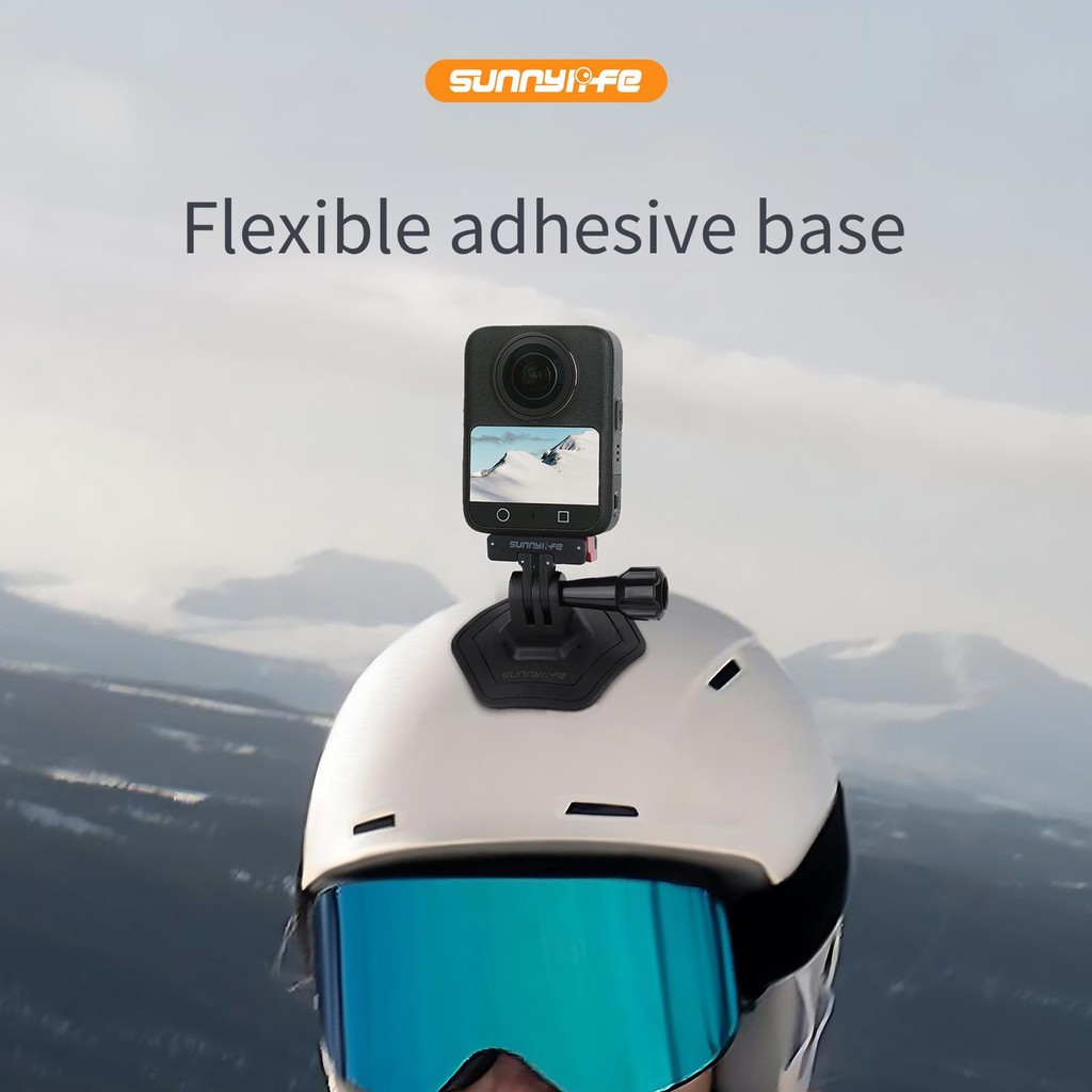 สําหรับ OSMO 360/ACTION5Pro ฐานกาวยืดหยุ่น Ace2Pro ตัวยึดหมวกกันน็อคแบบโค้ง
