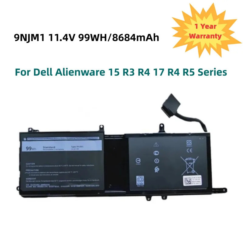 9NJM1 Laptop Battery For Dell Alienware 15 R3 R4 17 R4 R5 Series Notebook P31E P69F 44T2R HF250 MG2Y
