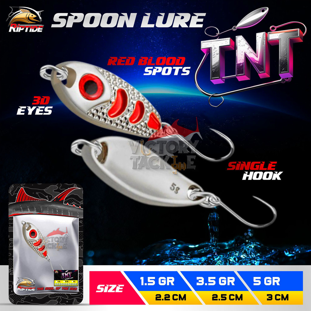RIPTIDE TNT FISHING BAIT SPOON ULTRALIGHT CASTJIG MICRO JIG METAL LURE MINI SPOON WEIGHT 1.5 3.5 5 G