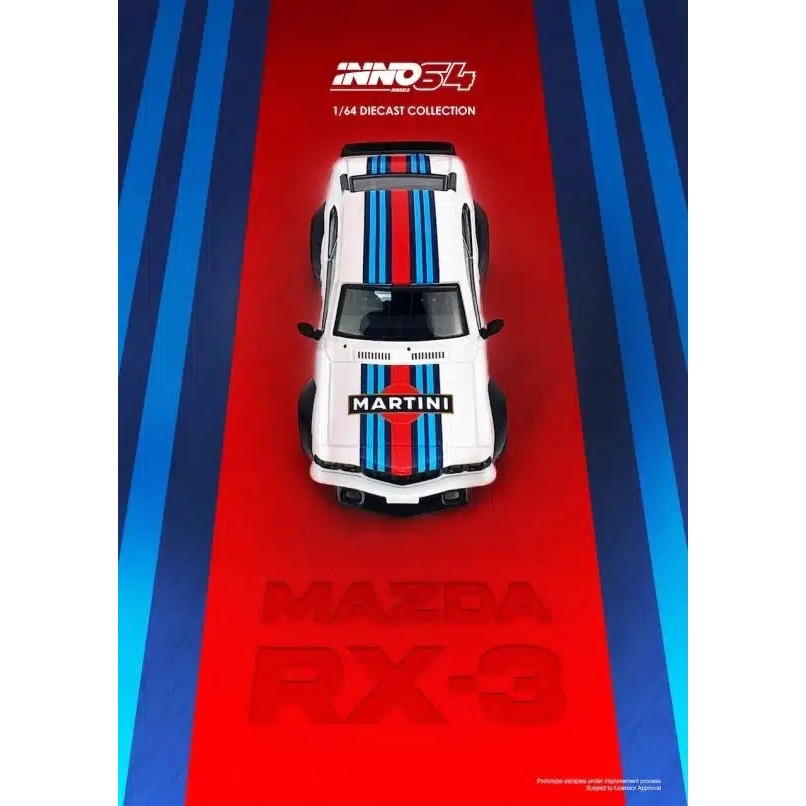 INNO64 1:64 MAZDA SAVANNA RX3 "MARTINI RACING" Livery IN64-RX3-MTN
