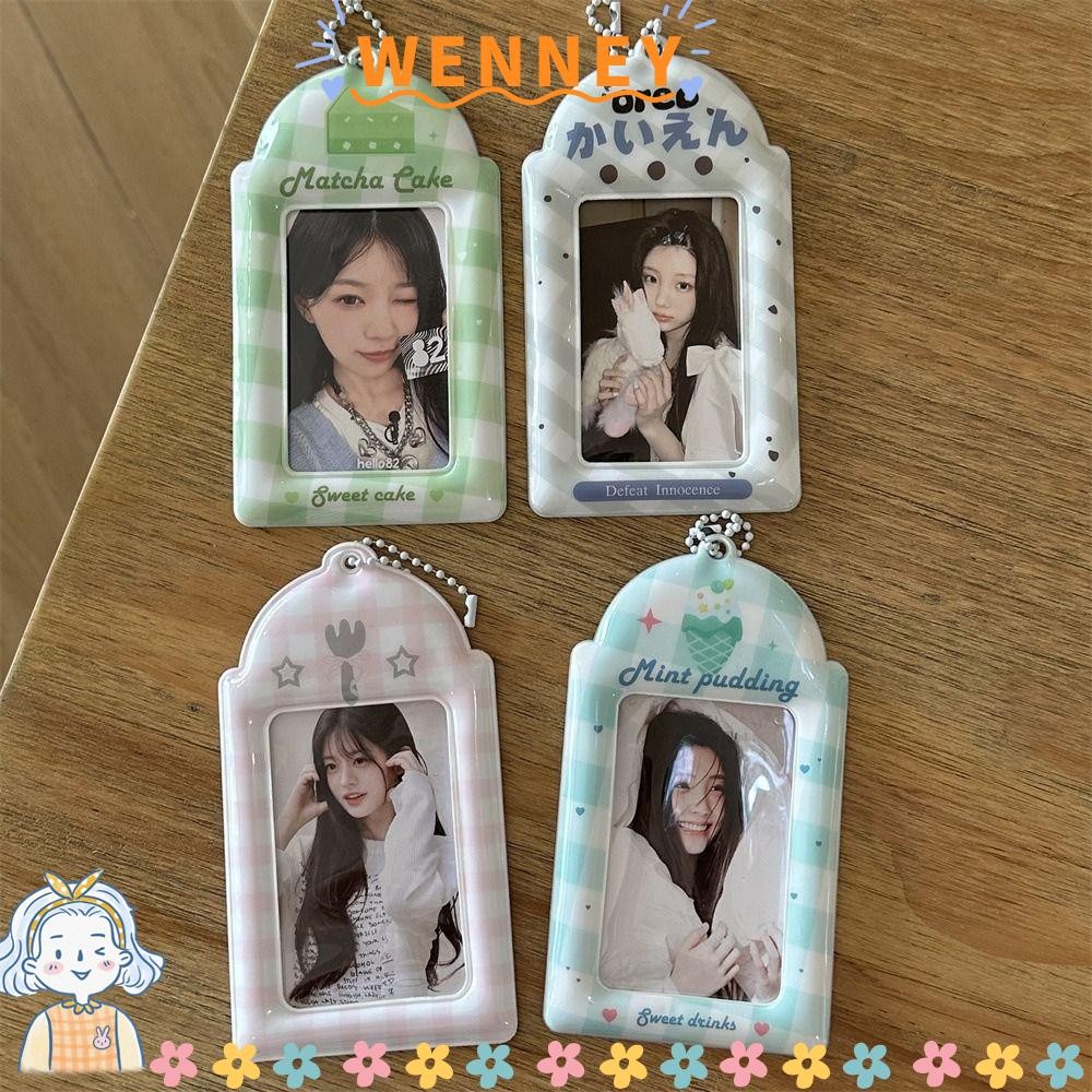 WEY Kpop Photocard Holder, PVC 3 นิ้ว, Mini Cartoon Y2K Style Card Holder