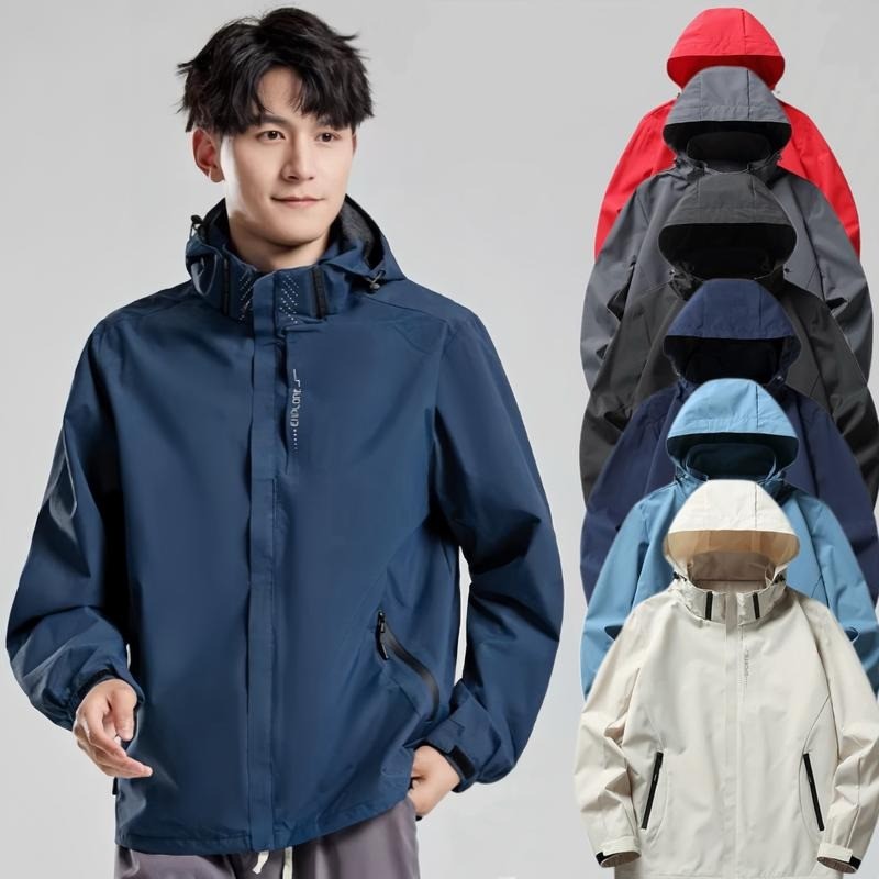 【Unisex】เสื้อแจ็คเก็ตกันน้ำ กันแดด หมวกถอดได้ สำหรับปีนเขา เดินป่า ขี่มอเตอร์ไซค์ ใส่ได้ทั้งชายและหญิง ผ้านุ่ม ใส่สบาย