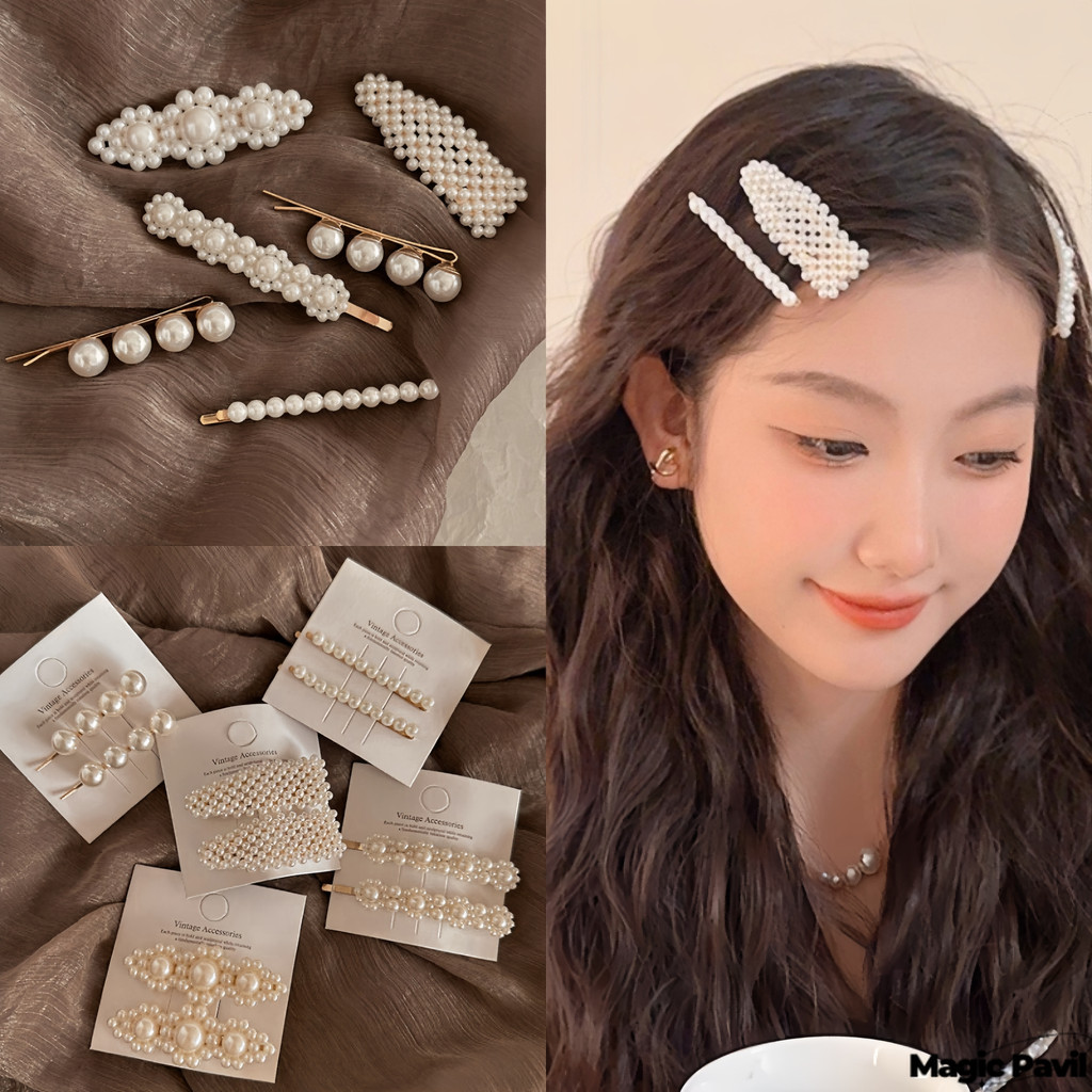 【Magic】พร้อมส่ง |  กิ๊บผมไข่มุก ก็๊บมุกหวานสไตล์ญี่ปุ่นและเกาหลีบรรจุภัณฑ์บัตรกระดาษอิสระ VO-10