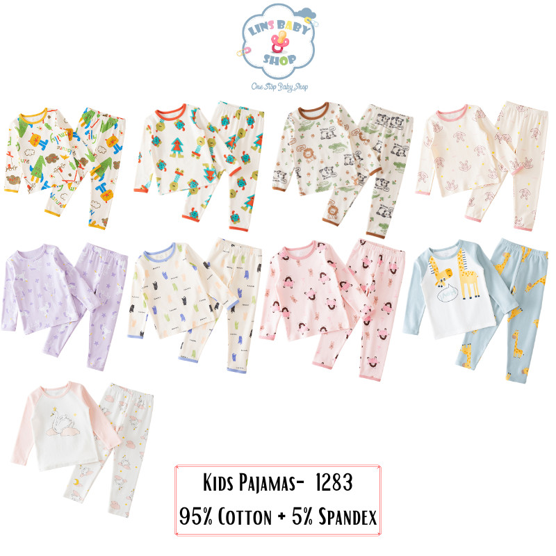 GONDANGSTORE ชุดนอน Kids Import / ชุดนอนเด็ก 95% Spandex 5% Cotton - H1283