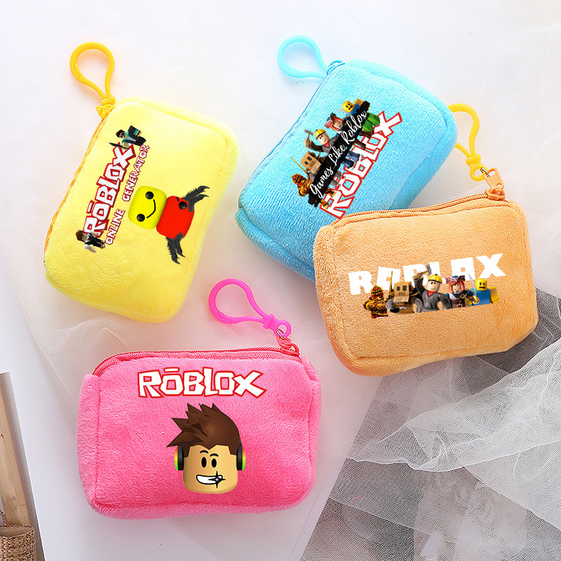 Roblox Mini Plush กระเป๋าเงินเหรียญการ์ตูนอะนิเมะสาวโรงเรียน Square กระเป๋า Key Case กระเป๋าถือเด็กนักเรียน Kawaii กระเป๋า
