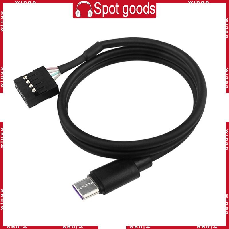 WIN 9Pin เมนบอร์ดถึงสาย USB Type C สายพีซีหน้าจอรองสําหรับการชาร์จอย่างรวดเร็ว