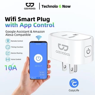 GOOJODOQ Wifi ปลั๊กอัจฉริยะพร้อมซ็อกเก็ตควบคุม APP Adaptor US Wireless Outlet Power Charger Converter