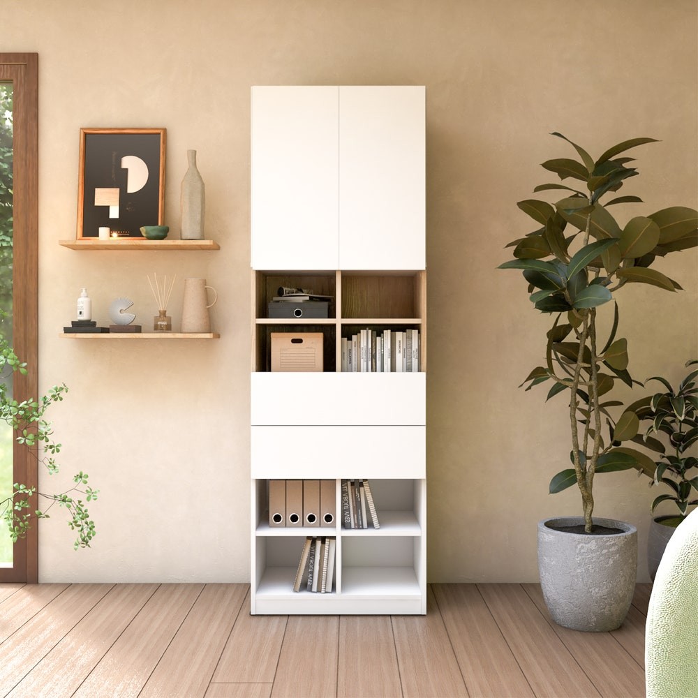 SB Design Square ตู้สูง PLAY รุ่น SEENSCAPE สีขาว-ลินเบิร์ก (60x40x180 ซม.) แบรนด์ KONCEPT FURNITURE