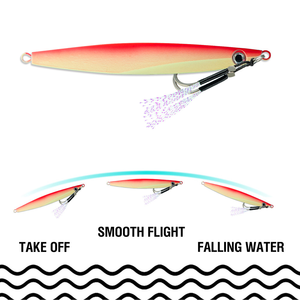 จิกตกปลาส่องสว่าง ขนาด 40-120 กรัม พร้อมฮุคเสริม ใช้ตกปลาทูน่าและปลาเบสมากมาย ในน้ำเค็มและน้ำจืด - รูปที่ 5