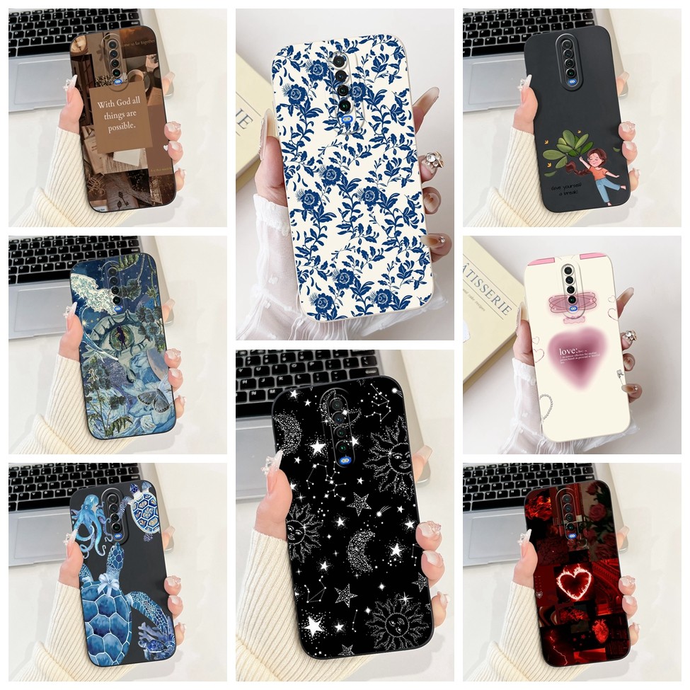 ปลอกสําหรับ Redmi K30 K30i 5G สําหรับ Redmi K30 กรณีแฟชั่นหรูหราดอกไม้ Kawaii แมวน่ารักกันกระแทก