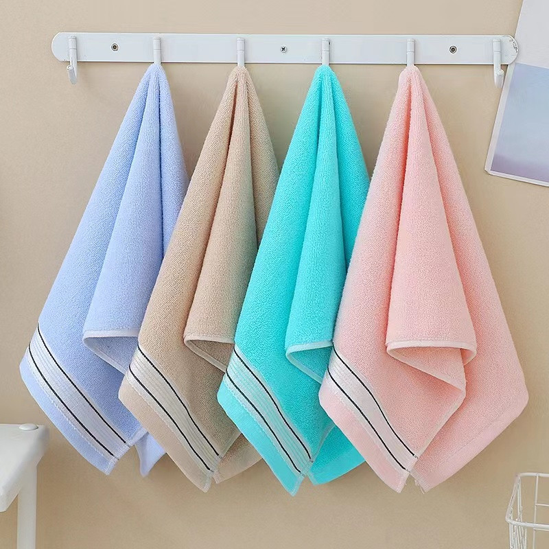 ผ้าขนหนูเช็คหน้า ผืนเล็ก เนื้อผ้า cotton แท้ หนานุ่ม ซับน้ำได้ดี ขนาด 34× 74 ซม.