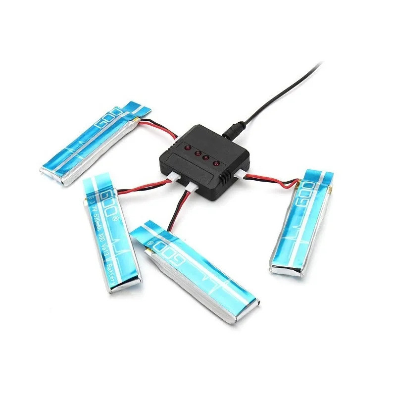 XK K110 K110S / WLtoys V977 RC เฮลิคอปเตอร์อะไหล่ 3.7V 520mAh 30C Li-po *4pcs + 4 in 1 USB Charger