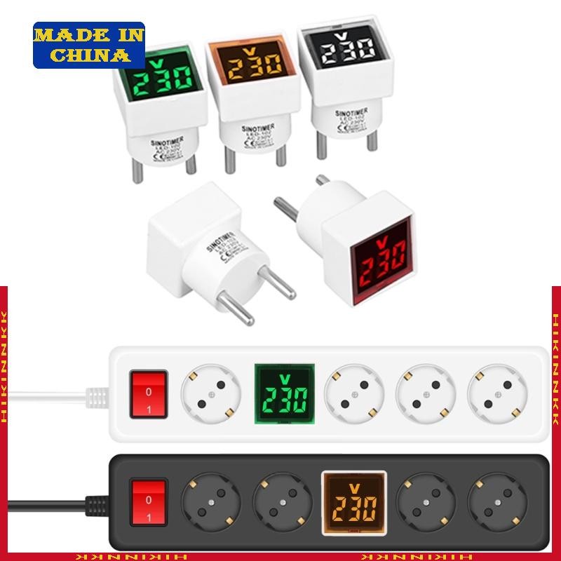 HIK Home Electrical Square Voltmeter AC220V 230V แรงดันไฟฟ้าแบบดิจิตอลใช้จอแสดงผล