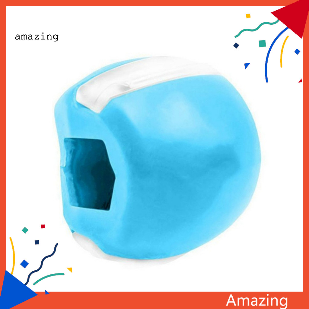 [AM] ซิลิโคนใบหน้าเคี้ยวกล้ามเนื้อออกกําลังกายฟิตเนส Ball Jawline Mandible Trainer