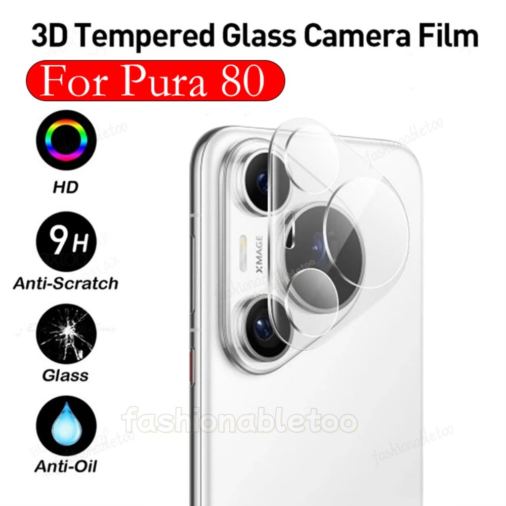 สําหรับ Pura80 3D เลนส์กล้องกระจกนิรภัยคลุมทั้งหมดฟิล์มป้องกันสําหรับ Huawei Pura 80 pro plus 80 Ult