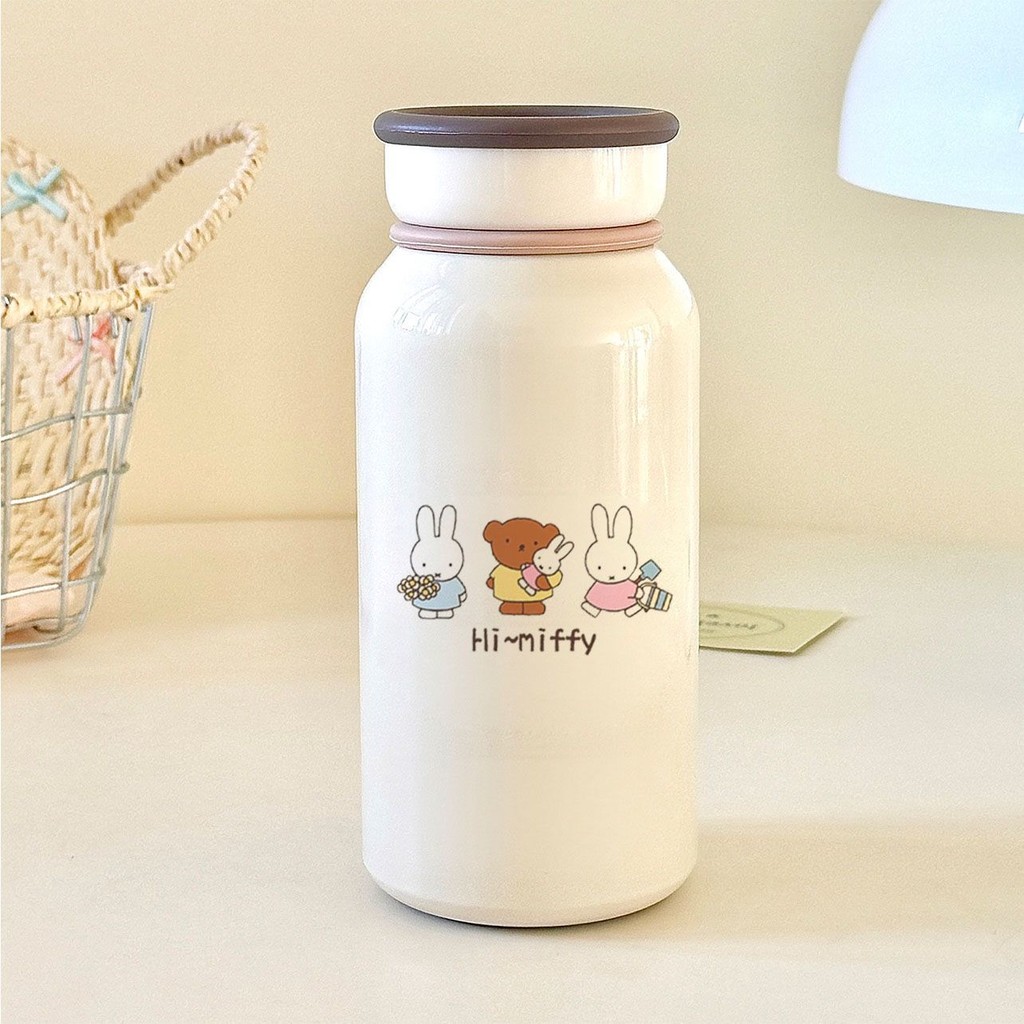 Miffy และ Partner ins304 แก้วเก็บความร้อนสแตนเลส 6h-8h ฉนวนกันความร้อนตรงแบบพกพาถ้วยน้ํากีฬาการ์ตูน/hrwy