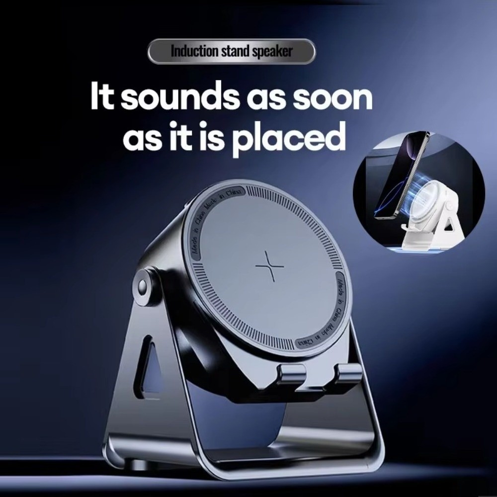 KIND ที่วางโทรศัพท์มือถือแบบเหนี่ยวนํา, ขาตั้งลําโพงบลูทูธไร้สาย 3 ใน 1 2 ใน 1, กันลื่นสากล 360° หมุนขาตั้งโทรศัพท์มัลติฟังก์ชั่นบ้าน - รูปที่ 6