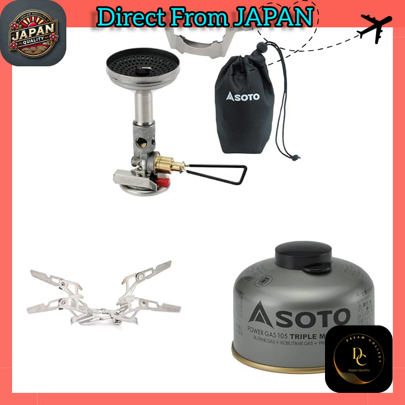 SOTO WindMaster Micro Regulator Stove Set with Titanium Pot (SOD-310) - Compact, High-Performance Camping Stove for Solo Trekking and Mountaineering, Includes Storage Pouch