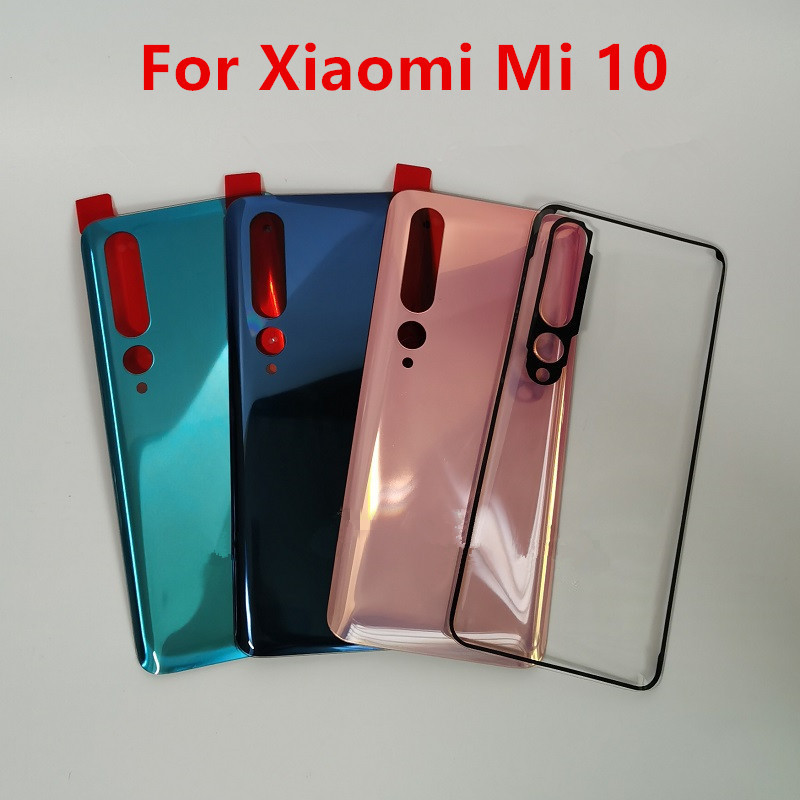 1x แบตเตอรี่ปกหลังสําหรับ Xiaomi Mi 10 กระจกด้านหลังเปลี่ยนอะไหล่ซ่อม M2001J2G M2001J2I