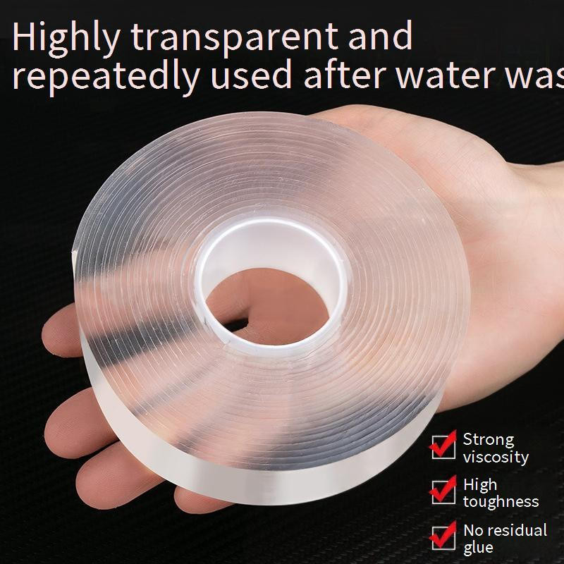 Gekkotape เทปสองหน้านาโน - 1M/2M/3M/5M โปร่งใส ใช้ซ้ําได้ กาวกันน้ําสําหรับใช้ในบ้าน