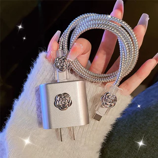 18W / 20W เคสชุดชาร์จสำหรับไอโฟน For Apple Power Adapter ชุดป้องกันสายชาร์จลายการ์ตูนน่ารัก รูปดอกไม้รูปสัตว์ INS