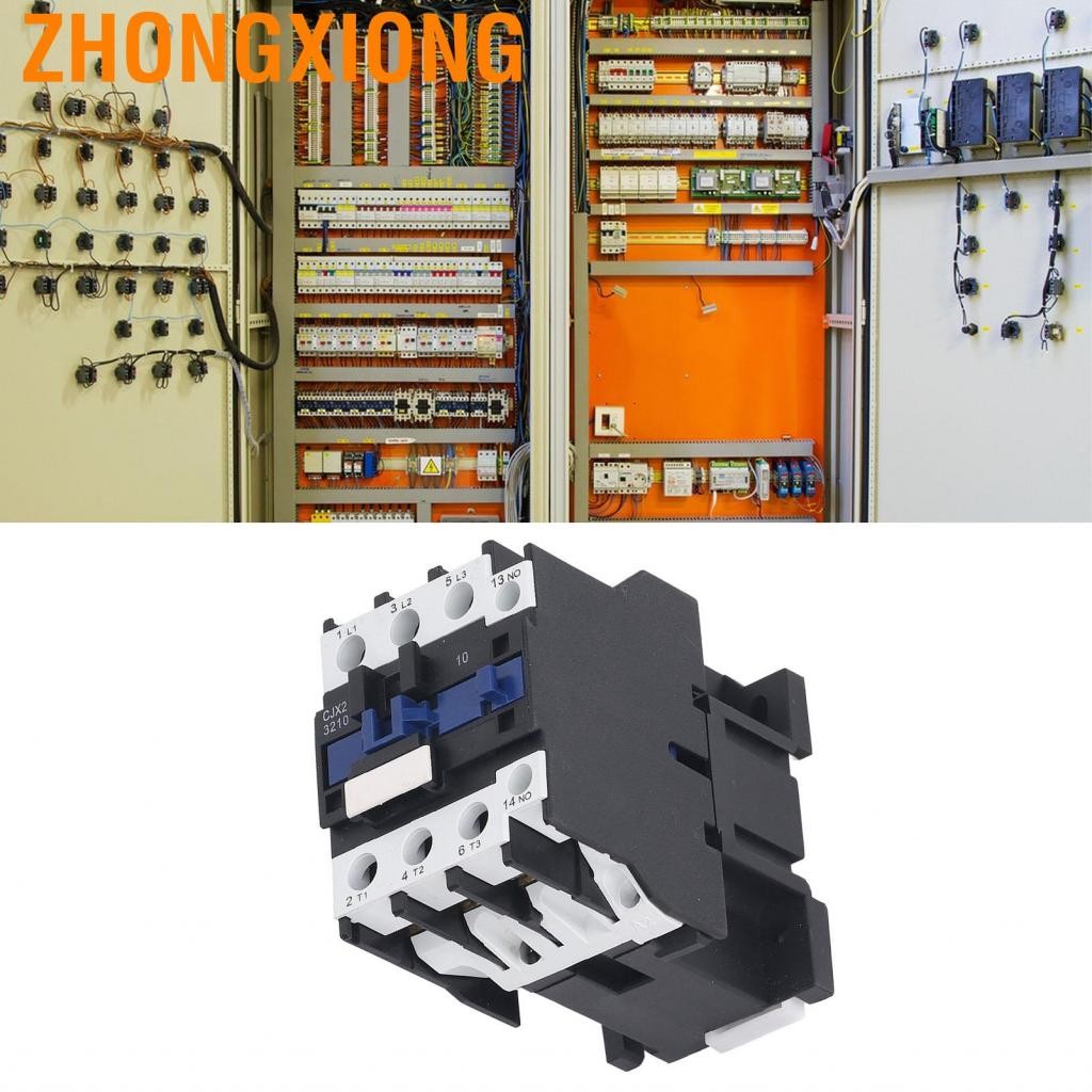 ZhongXiong Zhongxiong-th ไฟฟ้าคอนแทคเลนส์ AC DIN RAIL ประเภท 32A FLAME สารหน่วง 3 เฟสสำหรับมอเตอร์ (